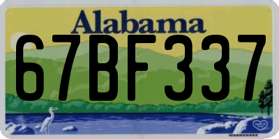 AL license plate 67BF337