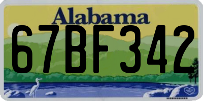 AL license plate 67BF342