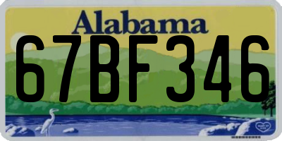 AL license plate 67BF346