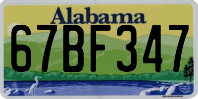AL license plate 67BF347