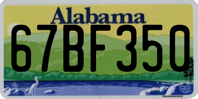 AL license plate 67BF350