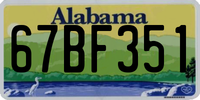 AL license plate 67BF351