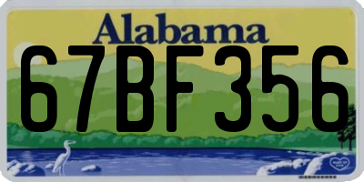 AL license plate 67BF356