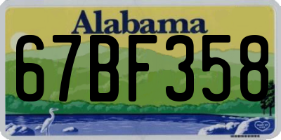 AL license plate 67BF358