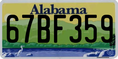 AL license plate 67BF359
