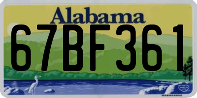 AL license plate 67BF361