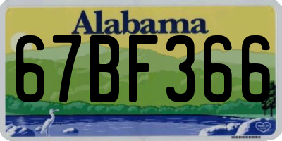 AL license plate 67BF366