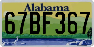 AL license plate 67BF367