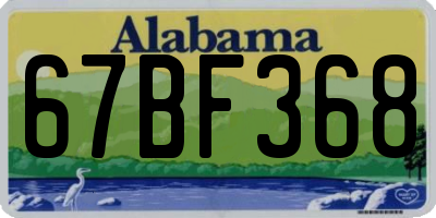 AL license plate 67BF368