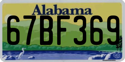 AL license plate 67BF369