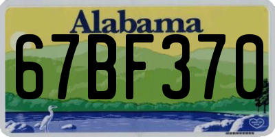 AL license plate 67BF370