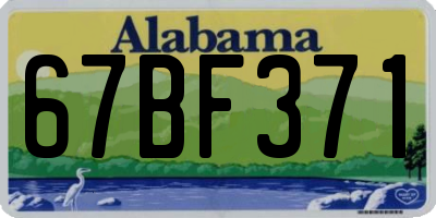 AL license plate 67BF371