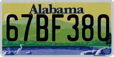 AL license plate 67BF380