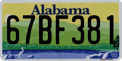 AL license plate 67BF381