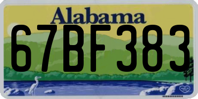 AL license plate 67BF383