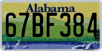 AL license plate 67BF384