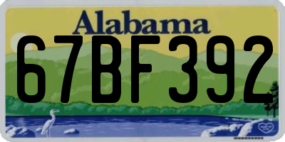 AL license plate 67BF392