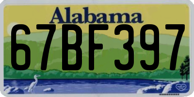 AL license plate 67BF397