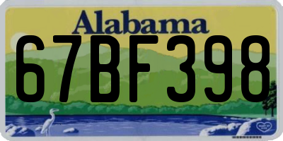 AL license plate 67BF398