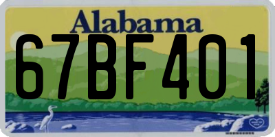 AL license plate 67BF401