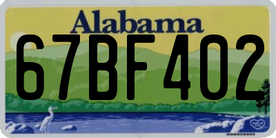 AL license plate 67BF402
