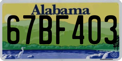 AL license plate 67BF403