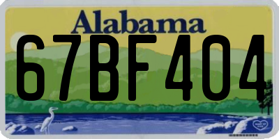 AL license plate 67BF404