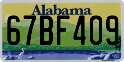 AL license plate 67BF409