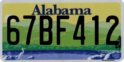 AL license plate 67BF412