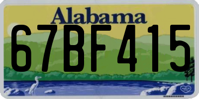 AL license plate 67BF415