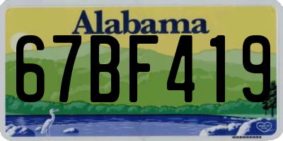 AL license plate 67BF419