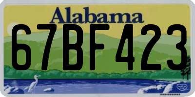 AL license plate 67BF423