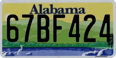 AL license plate 67BF424