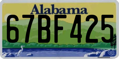 AL license plate 67BF425