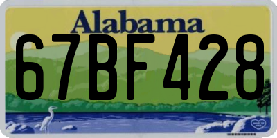 AL license plate 67BF428