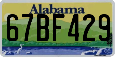 AL license plate 67BF429