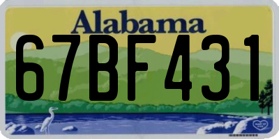 AL license plate 67BF431