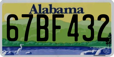 AL license plate 67BF432