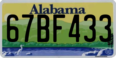 AL license plate 67BF433