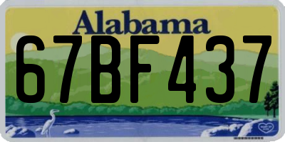 AL license plate 67BF437