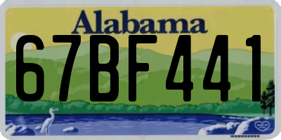 AL license plate 67BF441