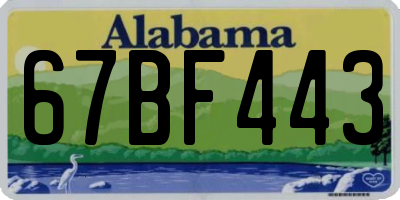 AL license plate 67BF443