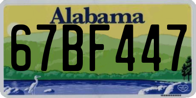 AL license plate 67BF447