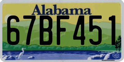 AL license plate 67BF451