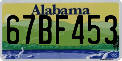 AL license plate 67BF453
