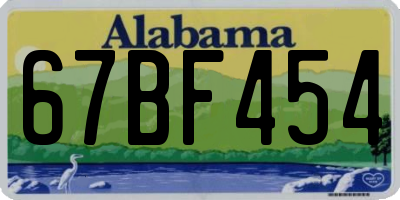 AL license plate 67BF454