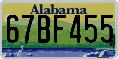 AL license plate 67BF455