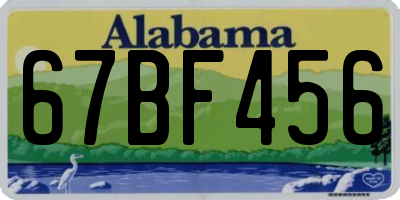 AL license plate 67BF456
