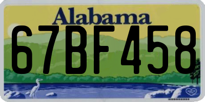 AL license plate 67BF458