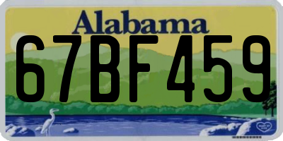 AL license plate 67BF459